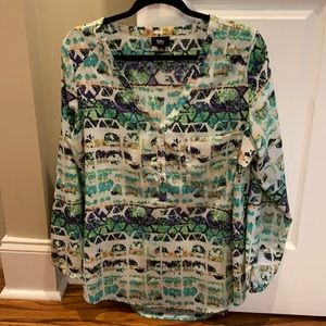 Mission size XL deep V neck blouse
